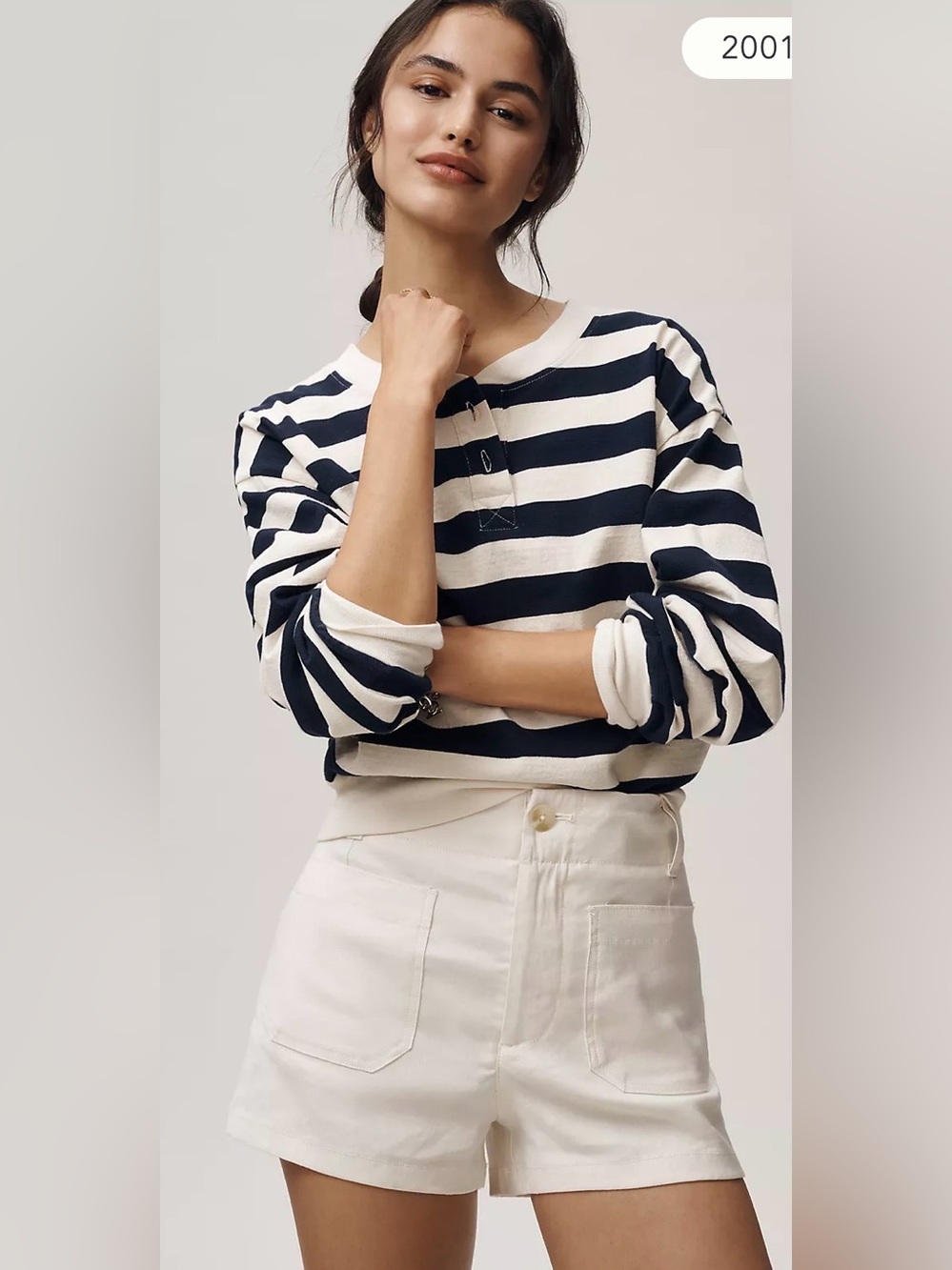 Maeve Colette Linen Stretch High-Rise Shorts